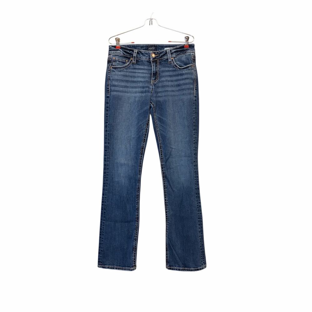 Daytrip Virgo Bootcut Jeans 29L Mid Rise Stretch Flap Pocket Buckle Denim